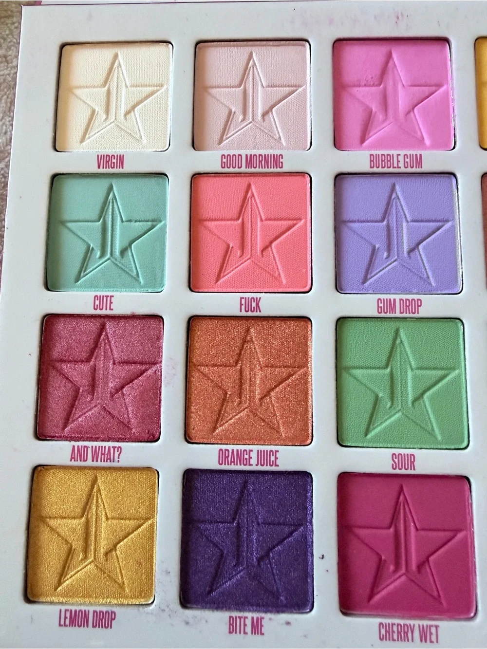 Jeffree Star Cosmetics Jawbreaker Eyeshadow Palette - Lightly Swatched No Box